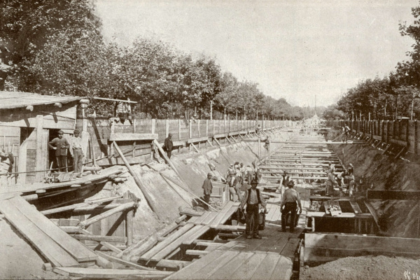 Budapest, M1 metró, építés, bélyegkép