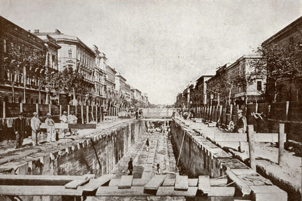 Budapest, M1 metró, építés, bélyegkép