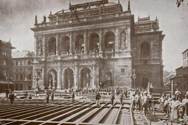 Budapest, M1 metró, építés, bélyegkép