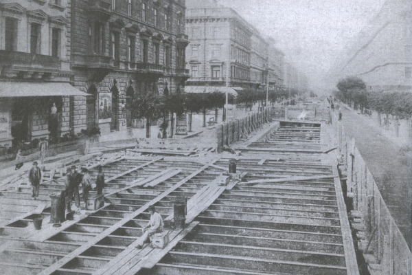 Budapest, M1 metró, építés, bélyegkép