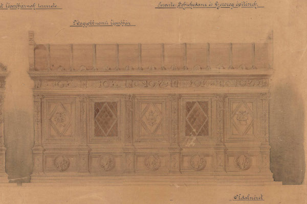 Budapest, M1 metró, elbontott lejárócsarnokok tervei, bélyegkép