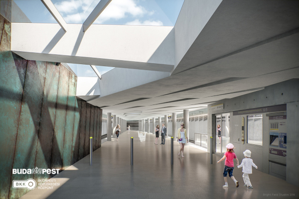 Budapest, M1 metró, meghosszabbítás, Vígadó tér, látványterv, bélyegkép