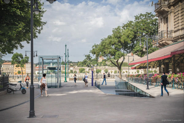 Budapest, M1 metró, meghosszabbítás, Vígadó tér, látványterv, bélyegkép