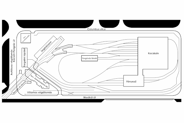 Budapest, M1 metró, Mexikói út, járműtelep, bélyegkép