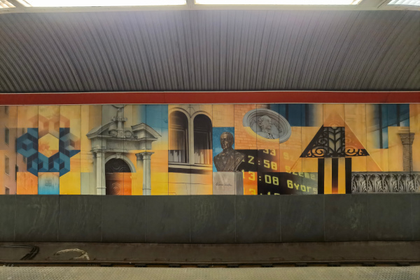 Budapest, M2 metró, Déli pályaudvar, bélyegkép