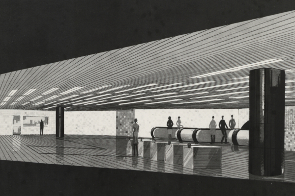 Budapest, M2 metró, Astoria, látványterv, bélyegkép