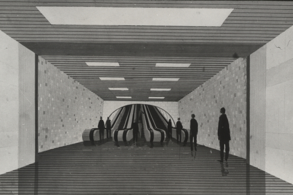 Budapest, M2 metró, Astoria, látványterv, bélyegkép