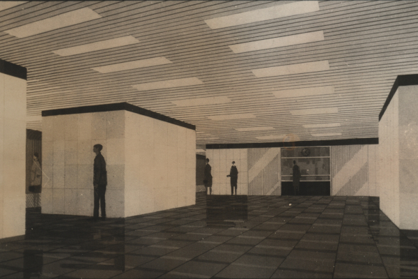 Budapest, M2 metró, Keleti pályaudvar, látványterv, bélyegkép