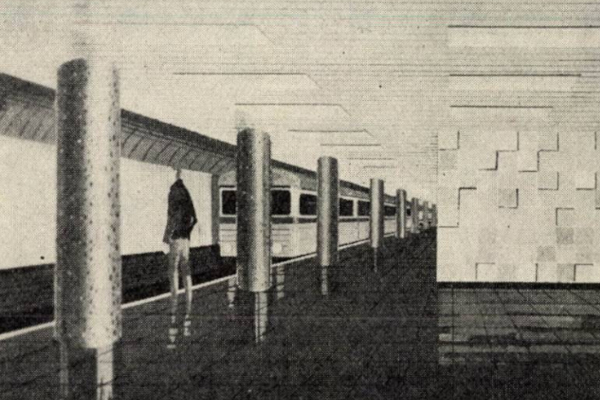 Budapest, M2 metró, Kossuth Lajos tér, látványterv, bélyegkép