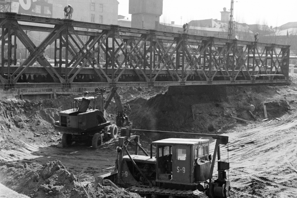Budapest, M2 metró, építés, bélyegkép