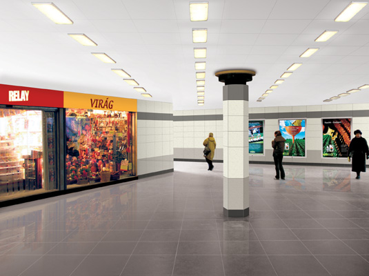 Budapest, M2 metró, Deák Ferenc tér, Auth Design látványterv, bélyegkép