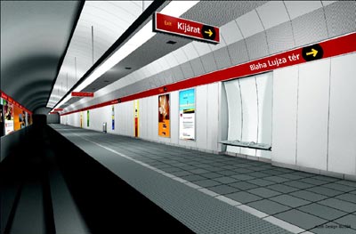 Budapest, M2 metró, Blaha Lujza tér, Auth Design látványterv, bélyegkép