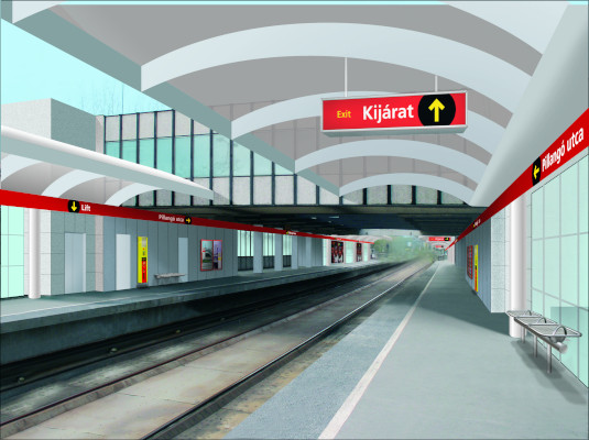 Budapest, M2 metró, Pillangó utca, Auth Design látványterv, bélyegkép