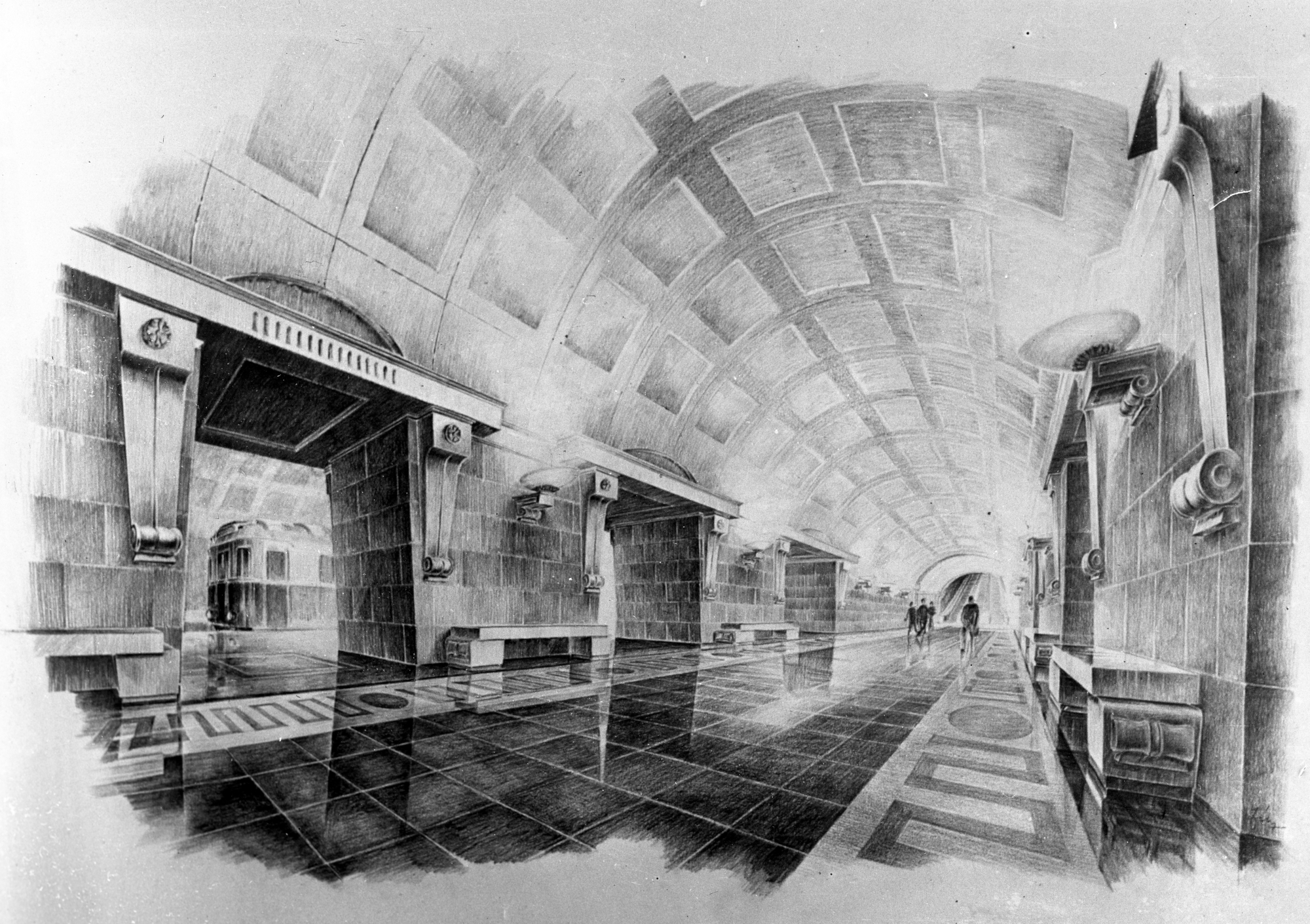 Budapest, M2 metró, Blaha Lujza tér, fortepan, látványterv, bélyegkép