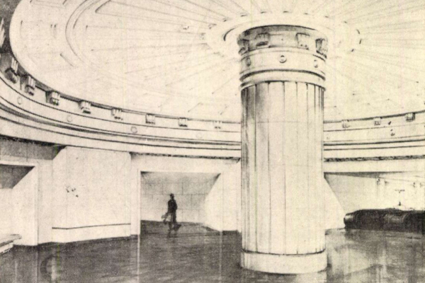 Budapest, M2 metró, Deák Ferenc tér, Magyar Építőművészet, látványterv, bélyegkép