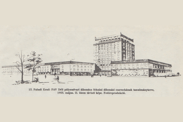 Budapest, M2 metró, Déli pályaudvar, Pavilon 1991, látványterv, bélyegkép