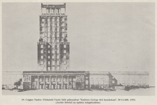 Budapest, M2 metró, Déli pályaudvar, Pavilon 1991, látványterv, bélyegkép