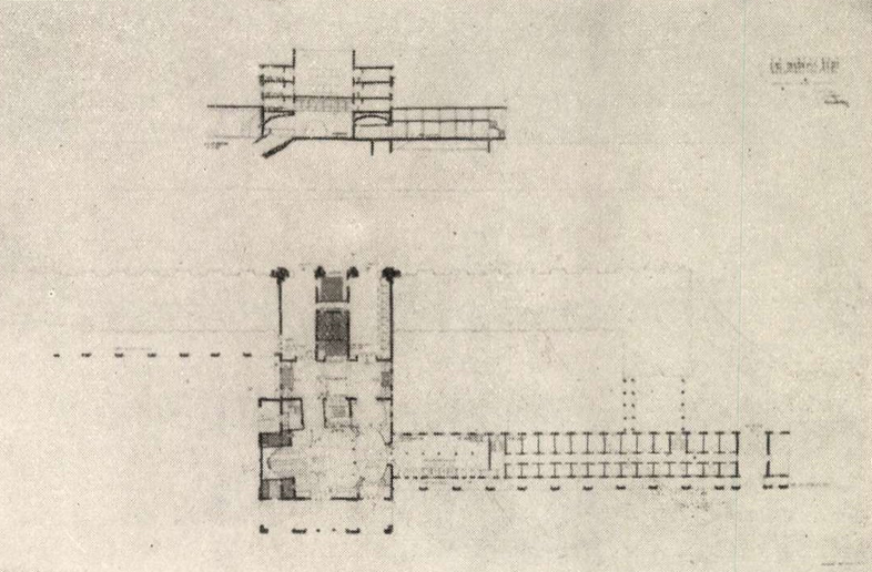 Budapest, M2 metró, Keleti pályaudvar, Magyar Építőművészet, felszíni csarnok alaprajza