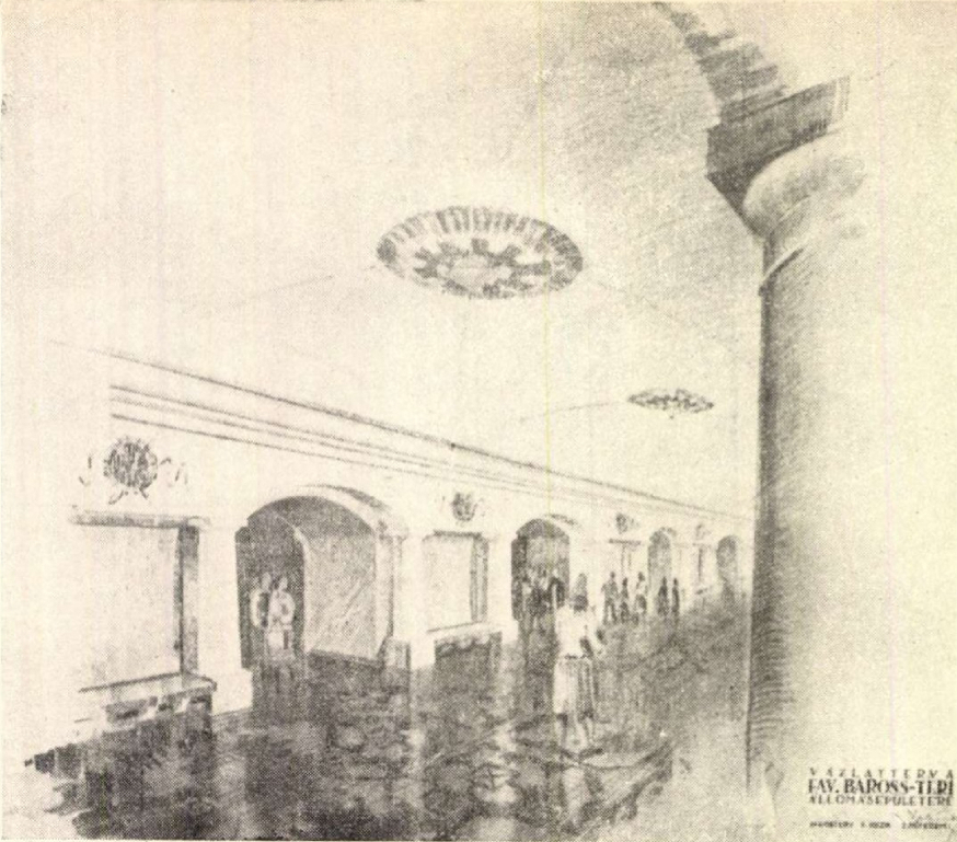 Budapest, M2 metró, Keleti pályaudvar, Magyar Építőművészet, látványterv