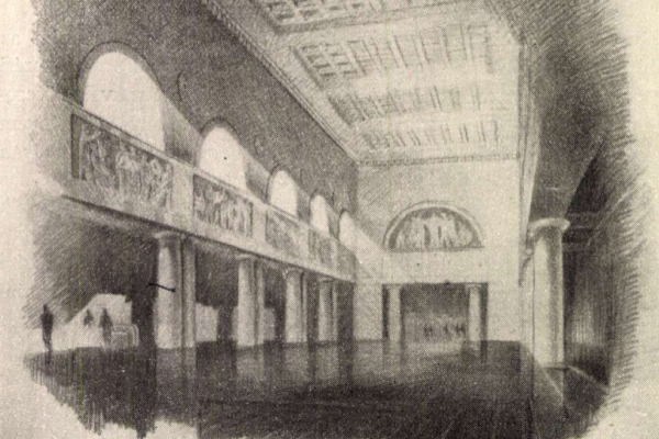 Budapest, M2 metró, Keleti pályaudvar, Magyar Építőművészet, látványterv, bélyegkép