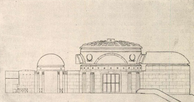 Budapest, M2 metró, Kossuth Lajos tér, Magyar Építőművészet, felszíni csarnok hosszmetszete