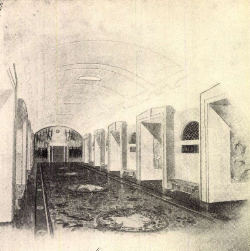 Budapest, M2 metró, Kossuth Lajos tér, Magyar Építőművészet, látványterv