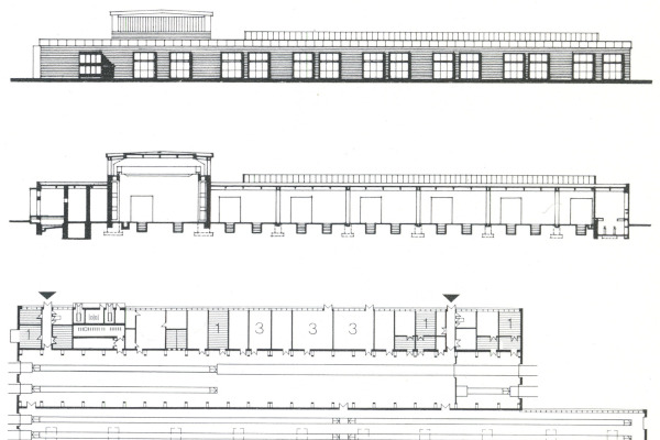 Budapest, M2 metró, Fehér út, járműtelep, bélyegkép