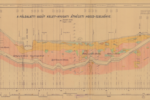 Budapest, M2 metró, hossz-szelvény, bélyegkép