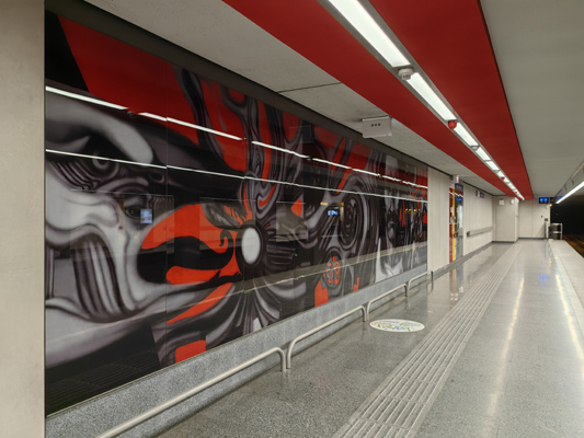 Budapest, M3 metró, Dózsa György út, bélyegkép