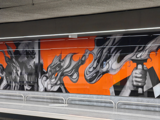 Budapest, M3 metró, Dózsa György út, bélyegkép