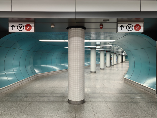 Budapest, M3 metró, Deák Ferenc tér, M2-M3 metró, átszállás, bélyegkép