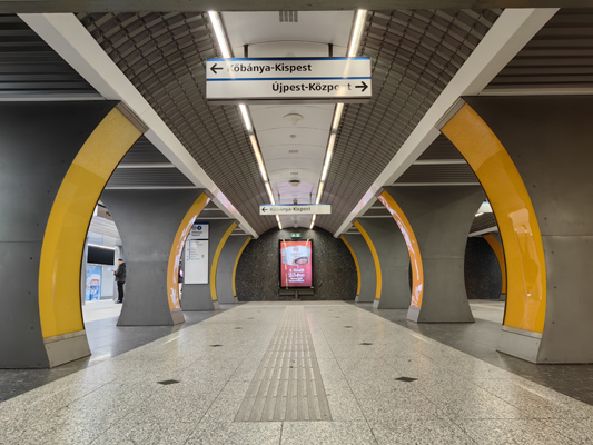 Budapest, M3 metró, Kálvin tér, M3-M4 metró, átszállás, bélyegkép