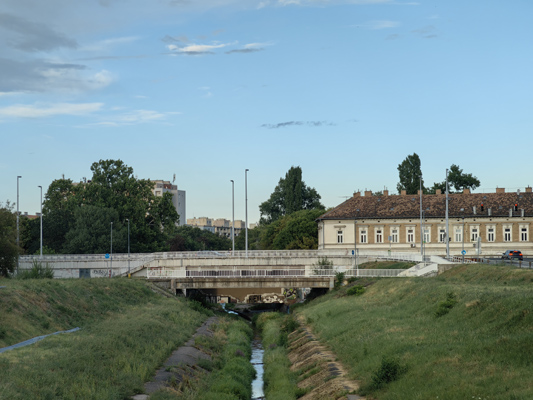 Budapest, M3 metró, metró viadukt a Rákos-patak felett, bélyegkép