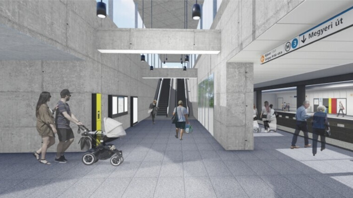 Budapest, M3 metró, Rákospalota-Újpest vasútállomás, látványterv, bélyegkép