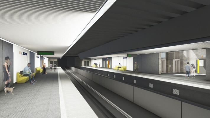 Budapest, M3 metró, Rózsa utca, látványterv, bélyegkép