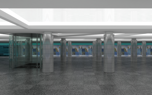 Budapest, M3 metró, Corvin-negyed, Auth Design látványterv, bélyegkép