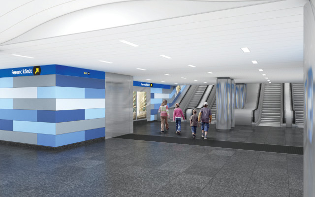 Budapest, M3 metró, Corvin-negyed, Auth Design látványterv, bélyegkép