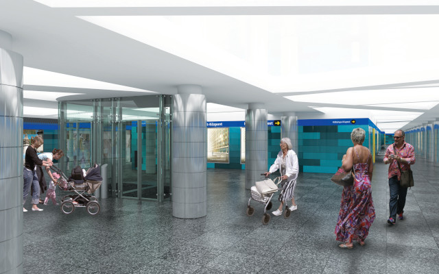 Budapest, M3 metró, Corvin-negyed, Auth Design látványterv, bélyegkép