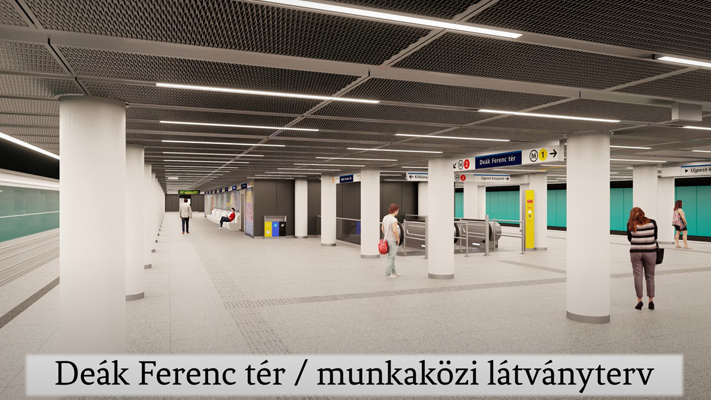 Budapest, M3 metró, Deák Ferenc tér, látványterv, bélyegkép