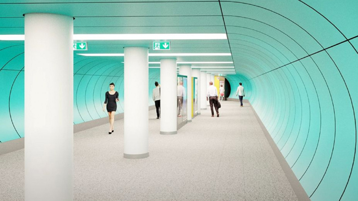 Budapest, M3 metró, Deák Ferenc tér, látványterv, bélyegkép