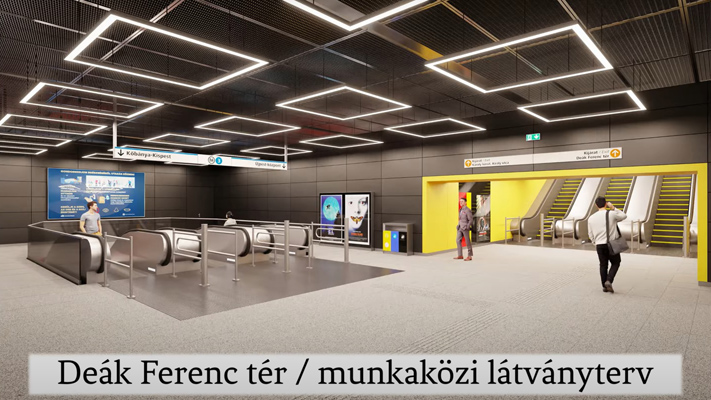 Budapest, M3 metró, Deák Ferenc tér, látványterv, bélyegkép