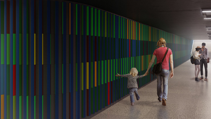 Budapest, M3 metró, Ecseri út, látványterv, bélyegkép