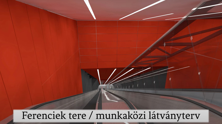 Budapest, M3 metró, Ferenciek tere, látványterv, bélyegkép