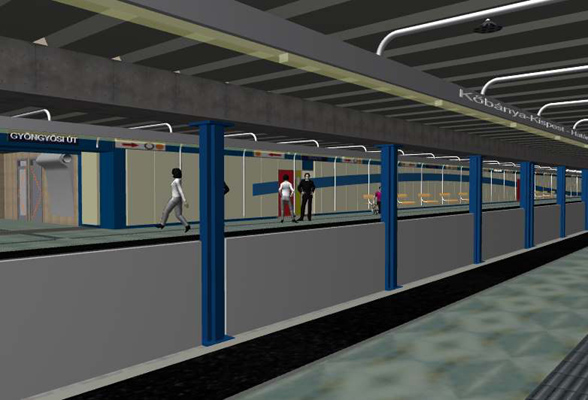 Budapest, M3 metró, Gyöngyösi utca, Ober-Art, látványterv, bélyegkép