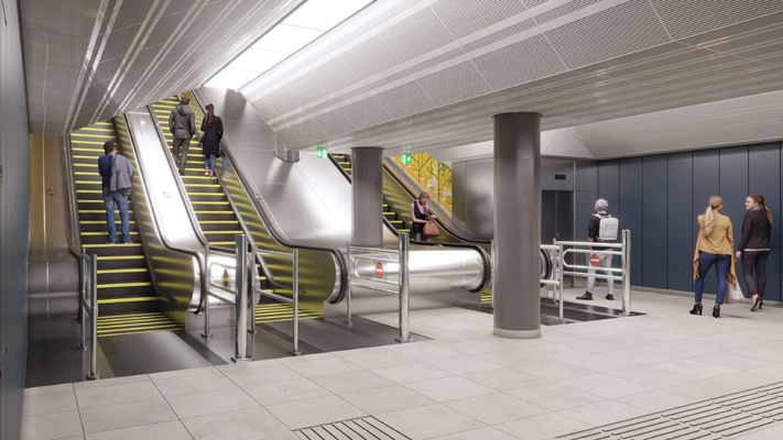 Budapest, M3 metró, Kálvin tér, látványterv, bélyegkép