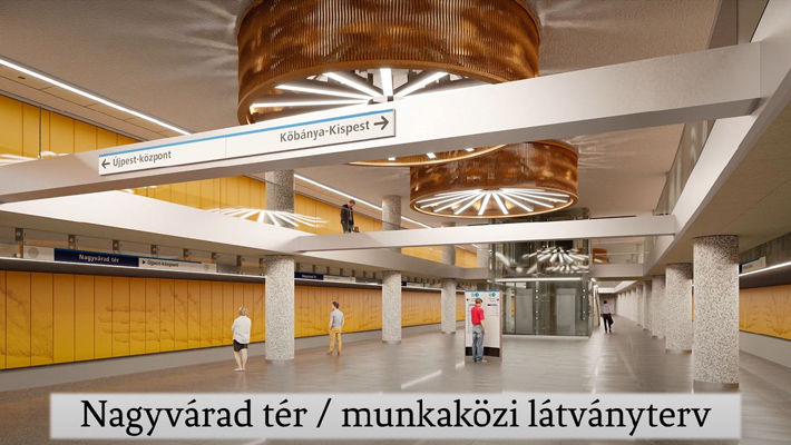 Budapest, M3 metró, Nagyvárad tér, látványterv, bélyegkép