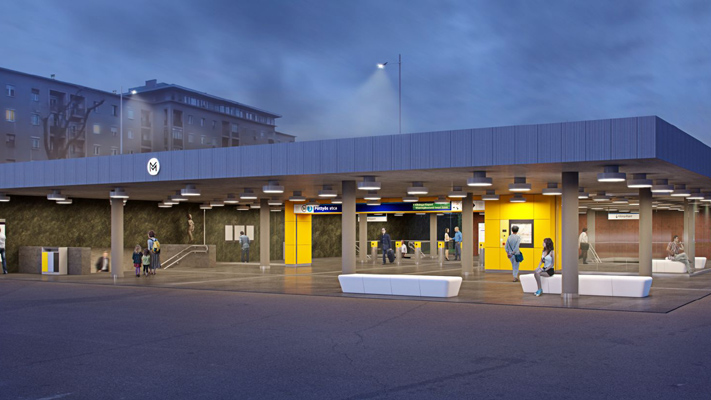 Budapest, M3 metró, Pöttyös utca, látványterv, bélyegkép