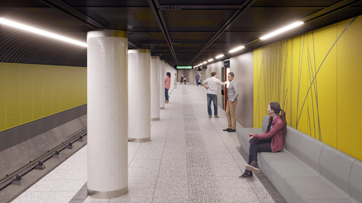 Budapest, M3 metró, Semmelweis Klinikák, látványterv, bélyegkép