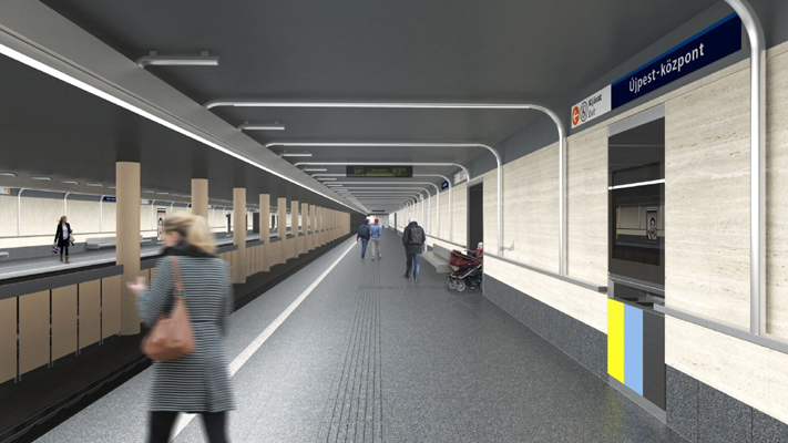 Budapest, M3 metró, Újpest-központ, látványterv, bélyegkép