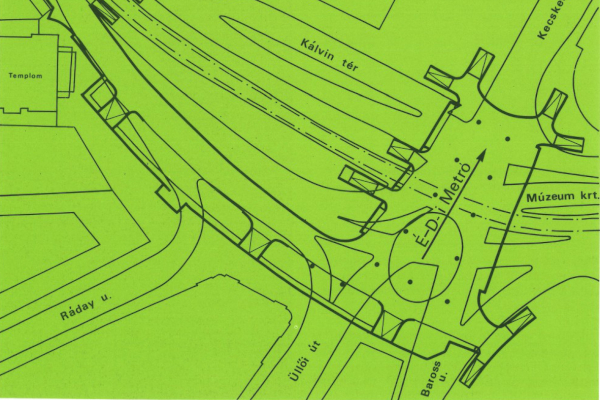 Budapest, M3 metró, Kálvin tér, aluljáró, bélyegkép